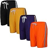 Shouldin 4-Pack Boys/Toddler Athletic Shorts Youth Basketball Shorts Mesh Quick Dry Kids Shorts