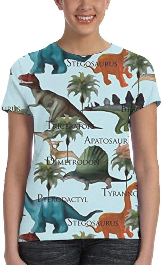 Amazon Co Jp 恐竜 Tシャツレディース 半袖プリント 夏 カジュアルファッション 人気 クルーネック ゆったりとしたスポーツの快適性 ユニセックス 服 ファッション小物