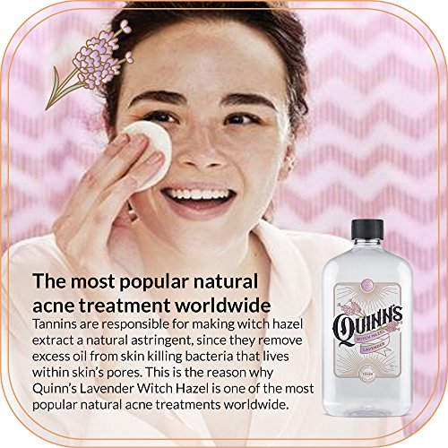 Quinns Alcohol-Free Witch Hazel 16oz - Lavender & Aloe Vera Natural Toner for Face & Skin