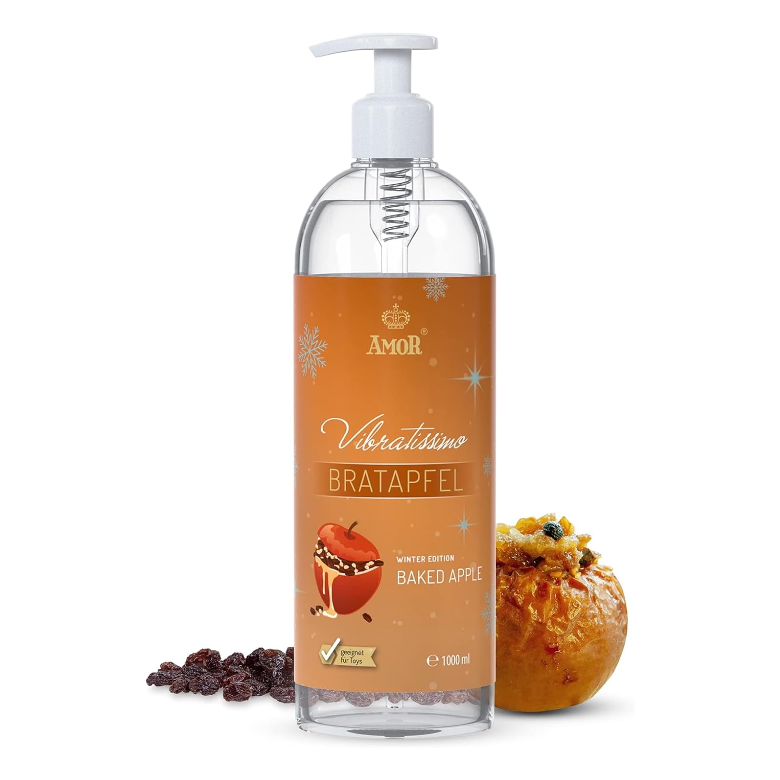 Vibratissimo Play Gel Roasted Apple 1000 ml I Lubricant I Water-Based Lubricants I Suitable for Silicone Toys & Latex Condoms