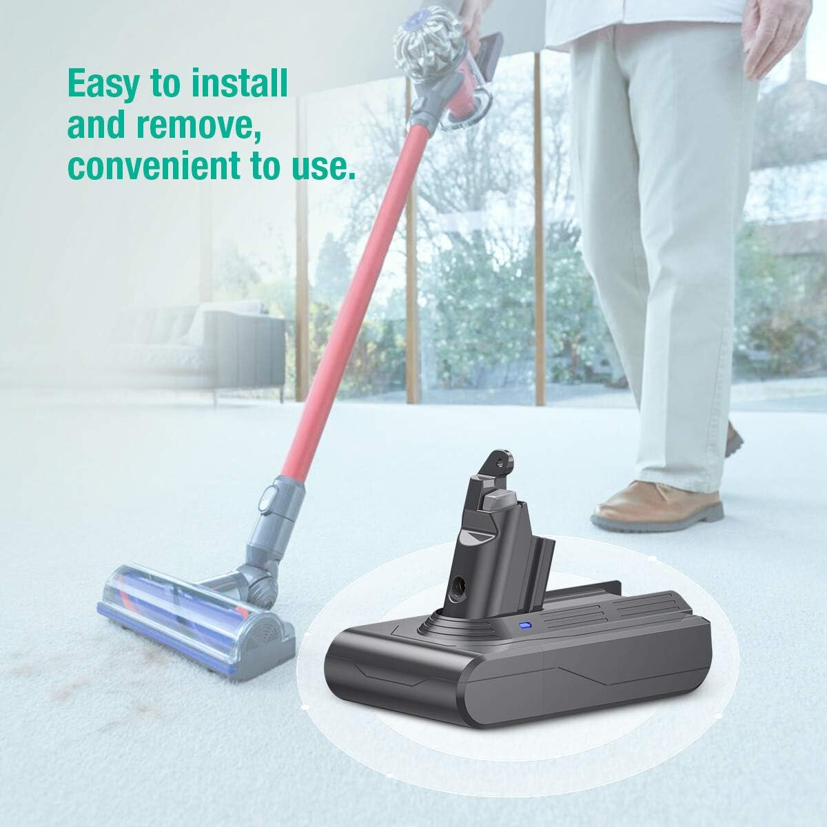 FirstPower 4.0Ah Replacement Battery - Compatible for V6 SV04 DC58 DC59 DC61 DC62 DC72 DC74 Absolute Animal Motorhead Slim SV03 SV04 SV05 SV06 SV07 SV09