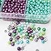 TOAOB 3800pcs Glass Beads Kit 4mm Multicolor Pearl Beads and Metal Spacer Beads with 1 Roll Crystal Elastic String for Crafts Bracelet Necklace Jewelry Making