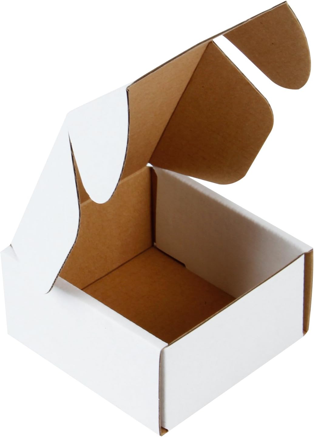 RUSPEPA Recyclable Corrugated Box Mailers - Cardboard Box Perfect for Shipping Small - 4" x 4" x 2" - 50 Pack - Oyster White : Office Products