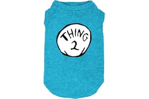 WEOKWOCK Sports Fan Dog T Shirt Pet Supplies Dog Funny Culture Shirts Mark Thing 1 to Thing 3 Printed Multiple Dogs Clothes Puppy Vest (Small, Blue02)