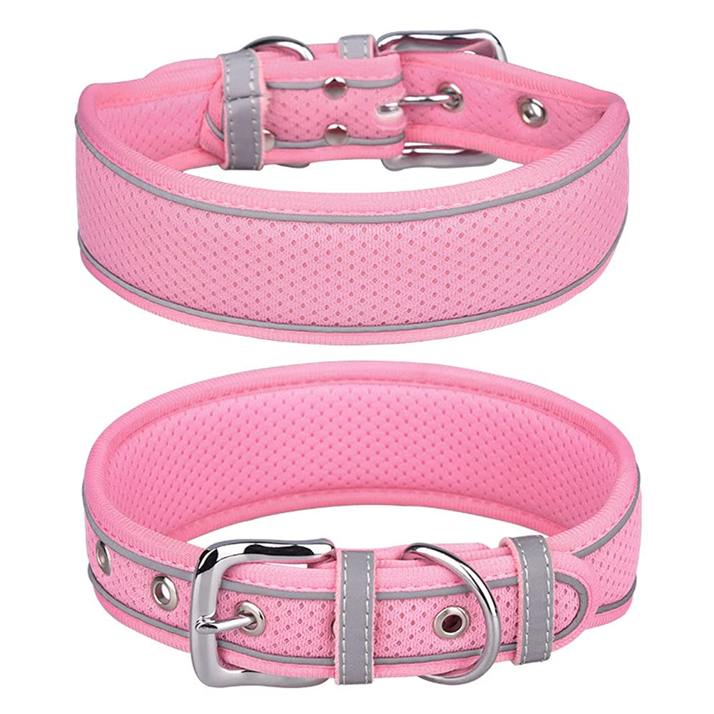 FUNAT Breathable Mesh Dog Collar, Reflective Collar Suitable for Medium and Large Dogs, Soft and Comfortable Dog Collar