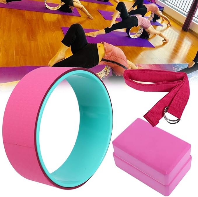 Yoga Prop Wheel, Strap Wheel Set, for Improving Backbends Yoga Wheel for Back for Yoga Prop Wheel, Strap Wheel Set, for Improving Backbends Yoga Wheel for Back for