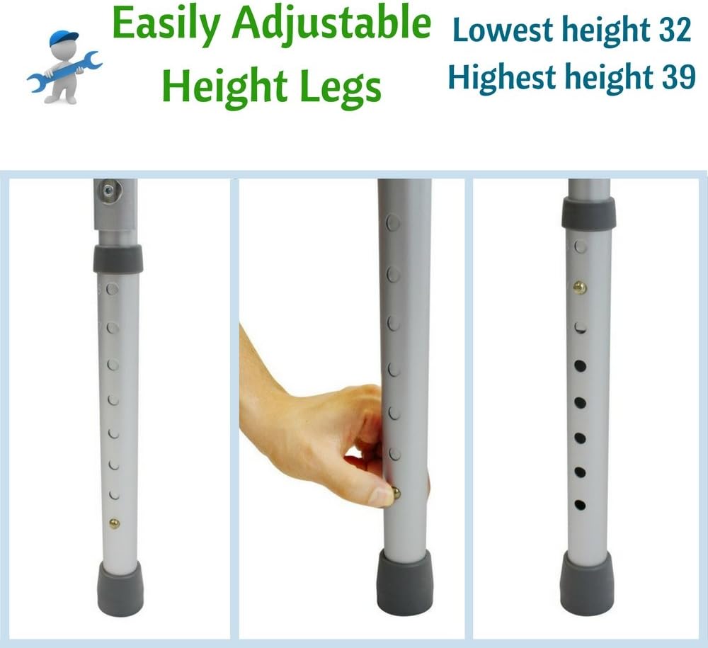 HEALTHLINE Walker Folding Deluxe 2 Button Without Wheels, Lightweight Foldable Mobility Walker No Wheels for Adult Seniors Disabled, Adjustable Height for Short, Average and Tall People: Health & Personal Care