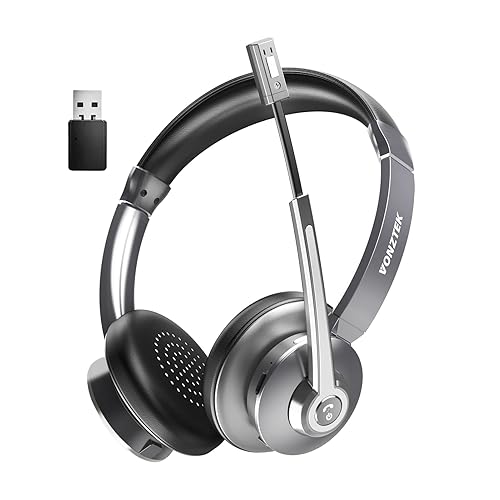 Bluetooth Headset with Microphone, Wireless Headset with AI Noise