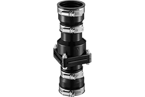 Tellingyou Sump Pump Check Valve Fits 1-1/2 inch or 1-1/4 inch Pipe, Slip On Check Valve with 4 Pcs Stainless Steel Hose Clamps, PVC Flapper Sump Pump Valve Sump Pump Life Expectancy Increase