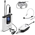 Alvoxcon Wireless Headset Lavalier Microphone System Wireless Lapel Mic Best for iPhone, DSLR Camera, PA Speaker, YouTube, Podcast, Video Recording, Conference, Vlogging, Church, Interview, Teaching