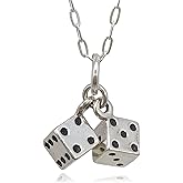 EnCharmed Sterling Silver Lucky Dice 3D Charm Necklace, 18"
