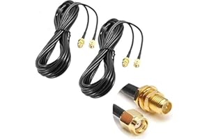 CORONIR 2Pack 33ft WiFi Antenna Extension Cable RP-SMA Male to Female Connector for Wireless LAN Router Bridge Wireless Network Card Security IP Camera