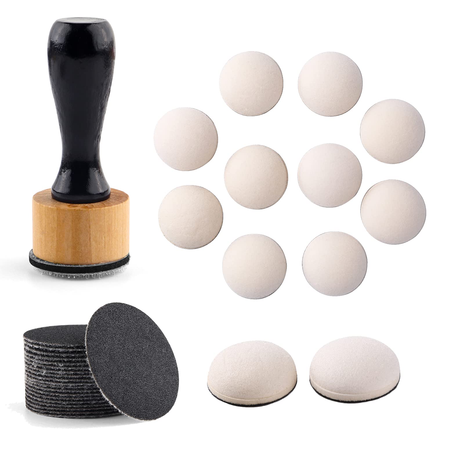 Briartw 33 PCS,Mini Ink Blending Tool,12pcs Domed Foams and 20 Pieces Sanding Disks Set,Round Replacement,Medium-Grit Sandpaper Provides The Ideal Friction to Work On Cardstock, Chipboard, Wood — image 1