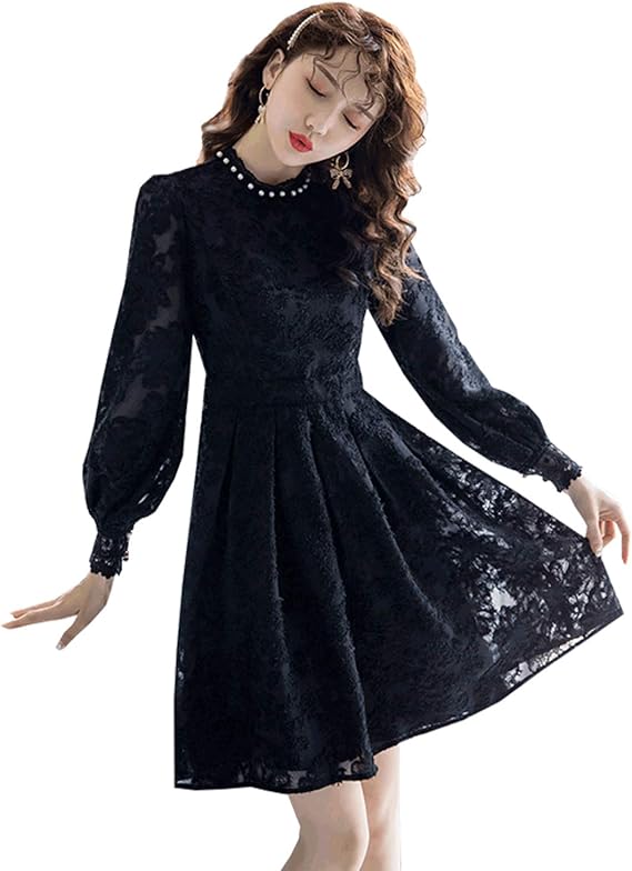 Amazon ワンピース レディース 秋冬 プラスベルベット スリム パーティードレス エレガント ワンピース レディース ブラック ホワイト ワンピース チュニック 通販