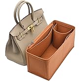Lckaey Purse Organizer insert for birkin 35 bag organizer Tote Bag insert1099camel-L