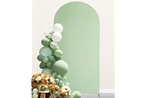 JKDMJF 7.2 FT Sage Green Arch Backdrop Cover Spandex Fitted Arch Backdrop Stand Cover for Wedding Reception Birthday Party Baby Shower Arch Backdrop Decor