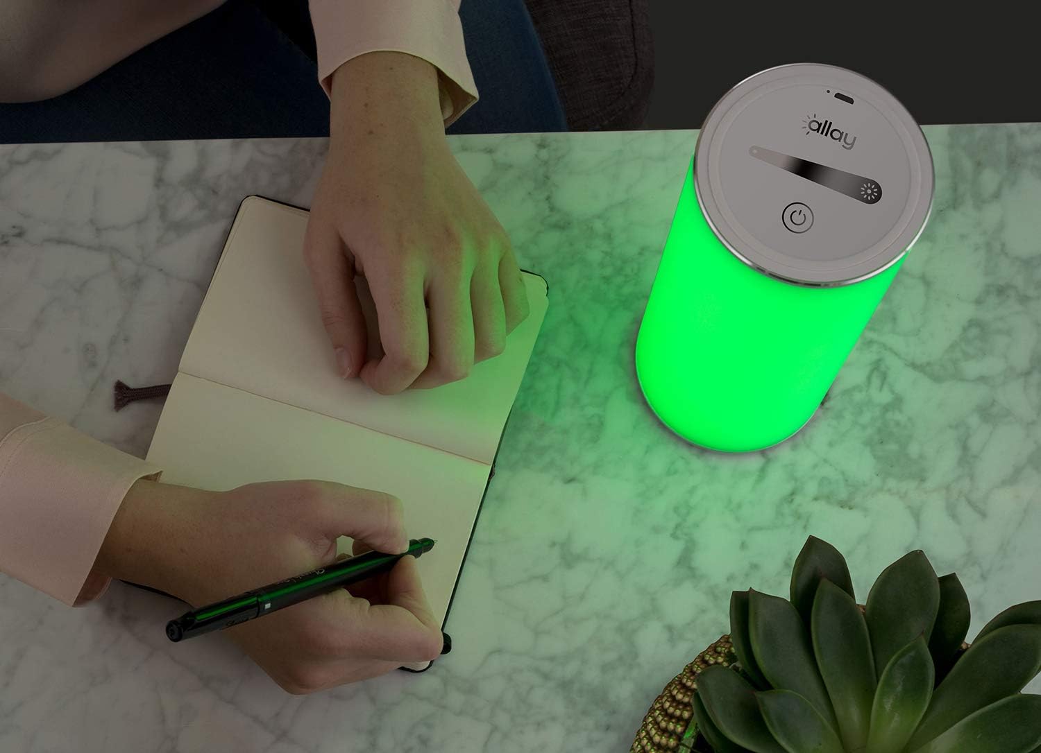 Allay Light Therapy Lamp for Migraine Sufferers - Can Help Headache, Stress Relief, Anxiety, Nausea, Insomnia, Light Sensitivity - Narrow Band Green LEDs, Portable, Touch Controls, Medicine Free: Health & Personal Care