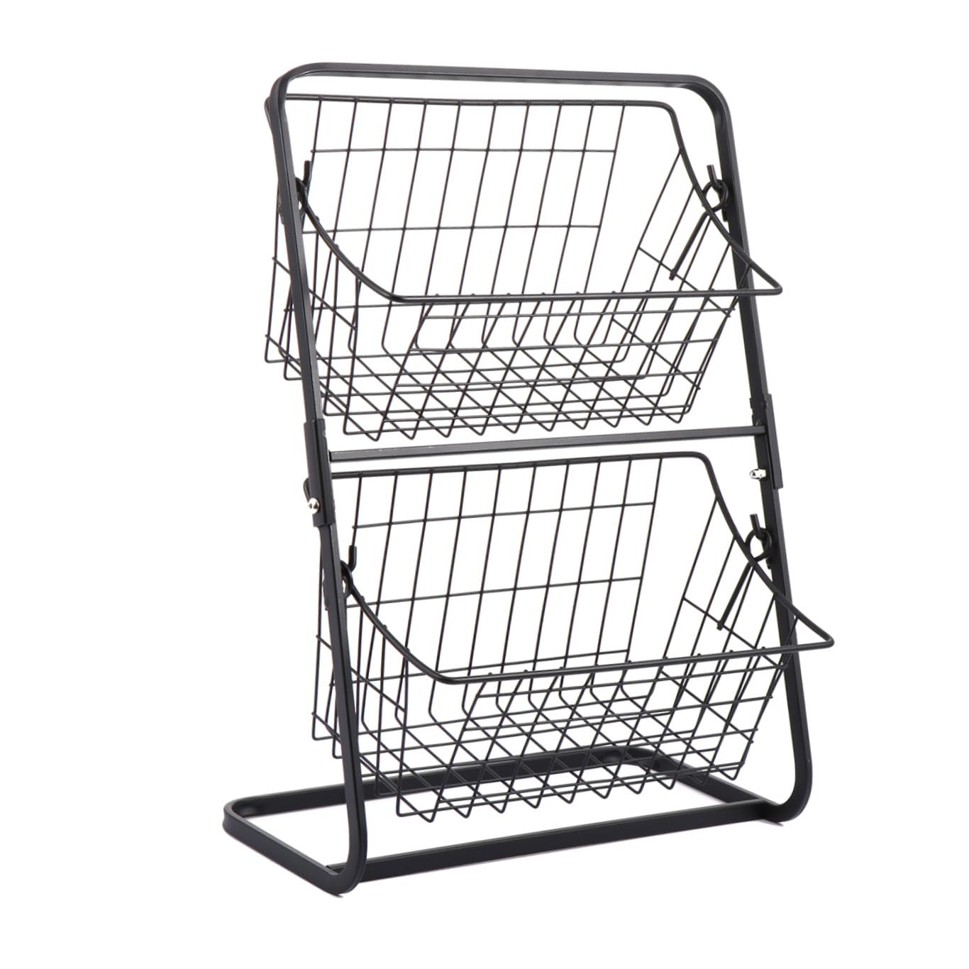 BESPORTBLE 2-Tier Metal Storage Basket Bathroom Wire Countertop Shelf Kitchen Wire Storage Basket for Home Bedroom Cosmetic Multipurpose Organizer