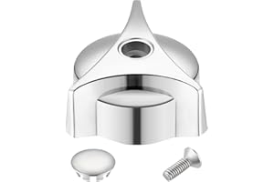Dreyoo Shower Faucet Handle Replacement for T-31, Compatible with Symmons/Temptrol Tub and Shower Faucets, Shower Knob Replacement Single Handle with Screw and Plug Button, Metal, Chrome Plated