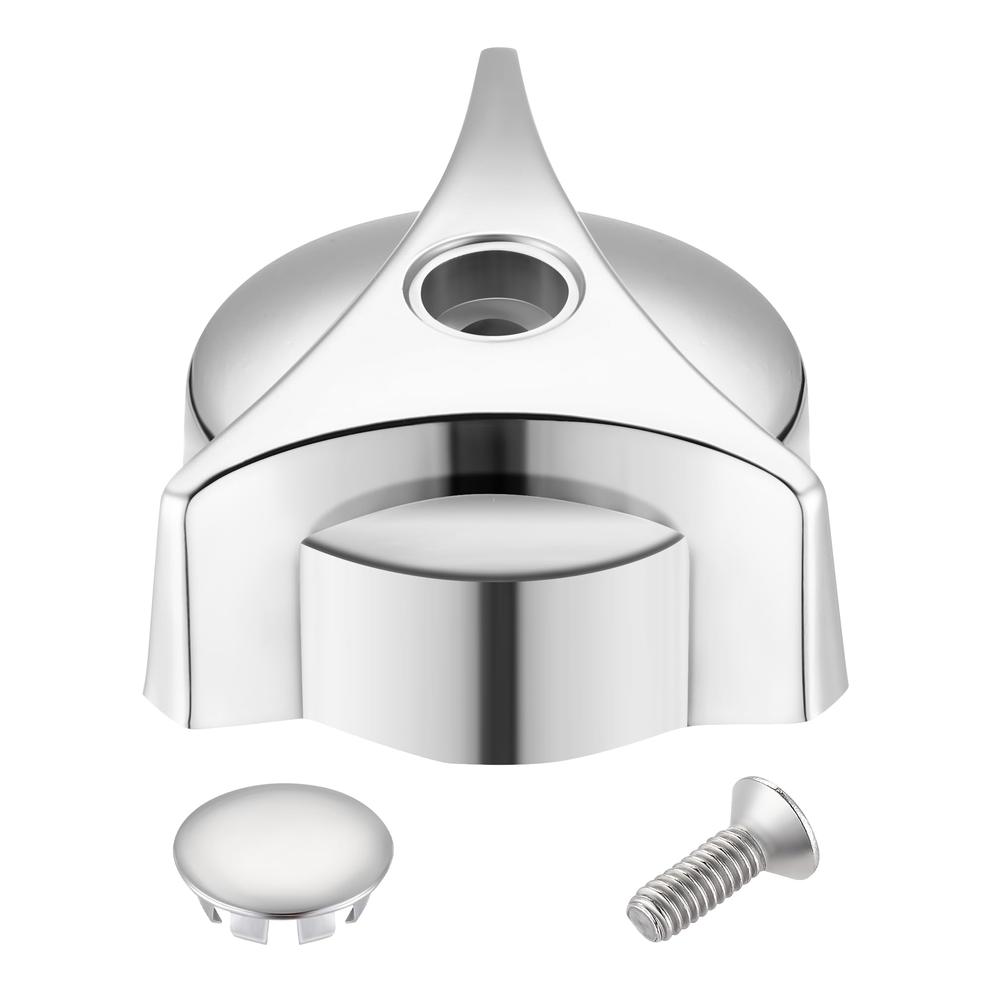 Photo 1 of Dreyoo Shower Faucet Handle Replacement for T-31, Compatible with Symmons/Temptrol Tub and Shower Faucets, Shower Knob Replacement Single Handle with Screw and Plug Button, Metal, Chrome Plated