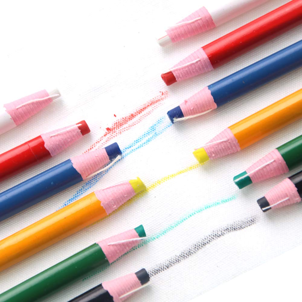 12 Pieces Sewing Mark Pencil Tailor's Marking and Tracing Tools Free Cutting Crayons Sewing Fabric Pencil，6 Colors (6 Colors)