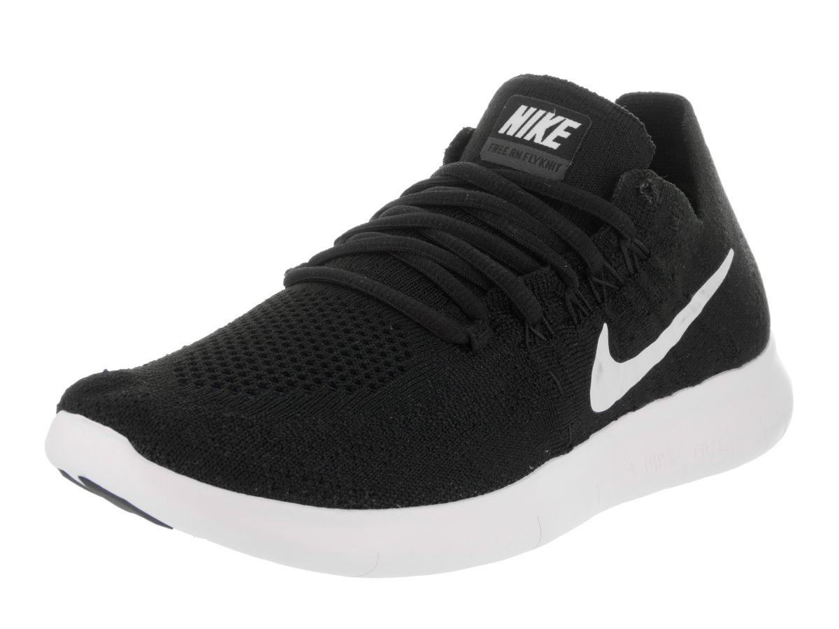 nike free rn flyknit 2017 women's black and white