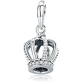 WOSTU 925 Sterling Silver Exquisite Charms Pink Love Heart Bead Charm for Bracelets The Key of Heart Charms Beads for Women Girls…