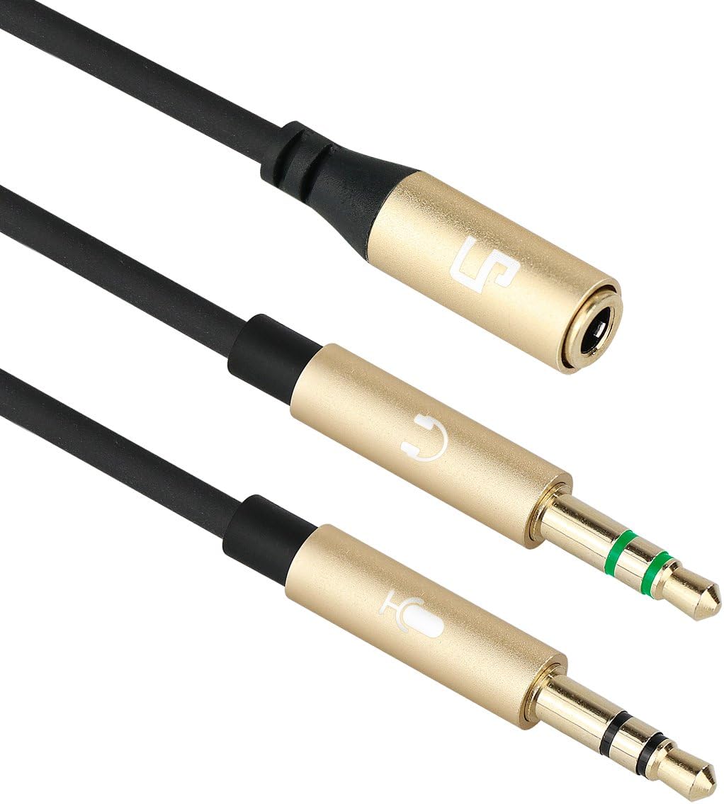 Headphone Splitter for Computer, 3.5mm Female (CTIA Standard) to 2