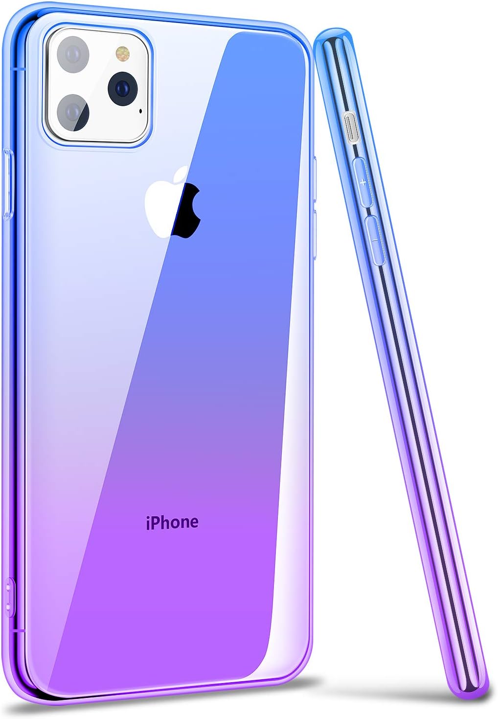 iPhone 11 Pro Max 6.5 Inch Case, Ansiwee Thin Colorful Clear Shell Super Slim Case Translucent Impact Resistant Flexible TPU Bumper Protective Case for Apple iPhone 11 Pro Max (Blue Purple)