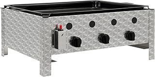 BBQ-Toro Edelstahl Gastrobräter, 3-flammig mit Grillrost und Fettwanne oder mit Pfanne, Gastrogrill, (B) 64 x (T) 52 x (H) 27 cm (mit emaillierter Pfanne)