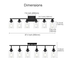 Wanluce 6-Light Track Lighting Kit Black Track