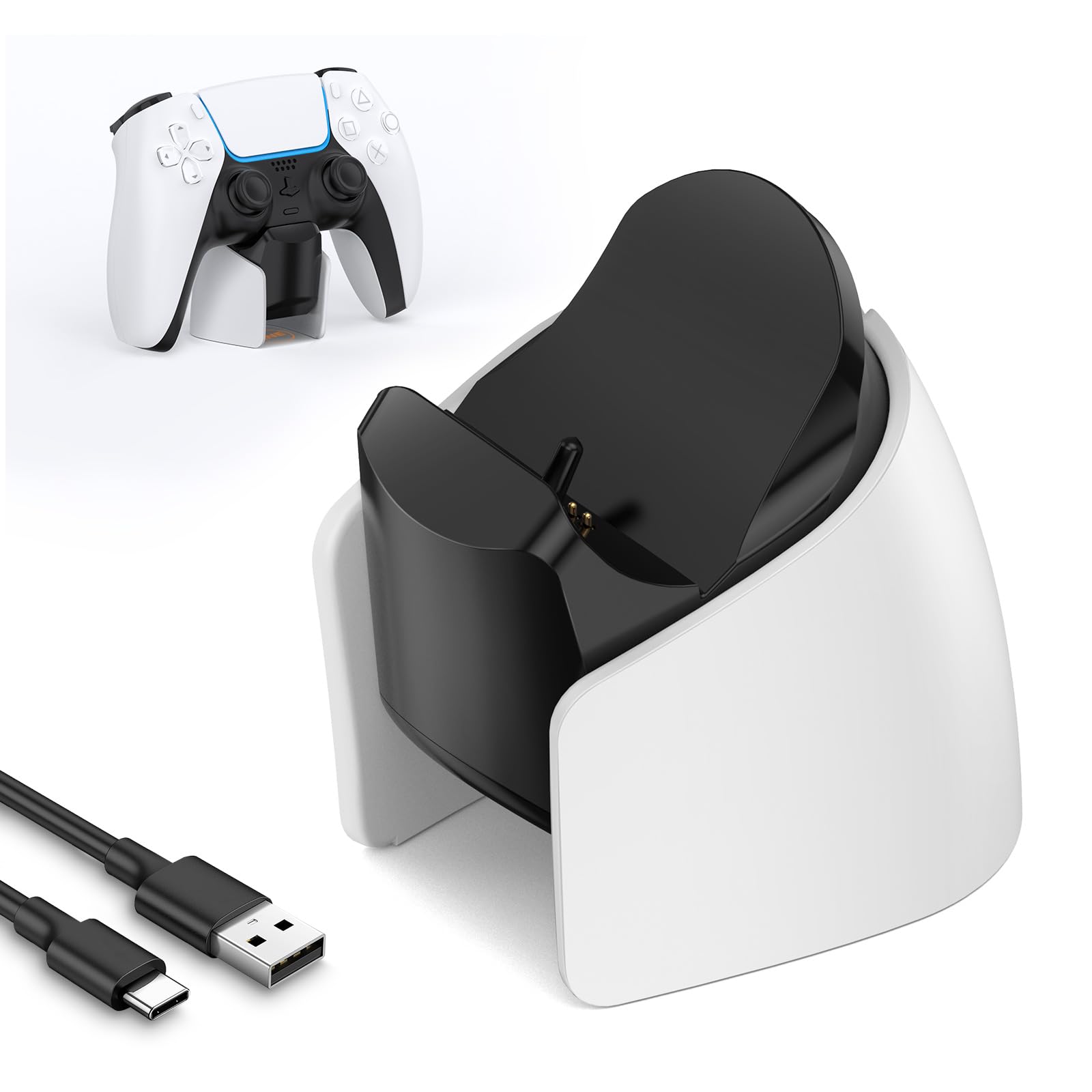 Charging Dock for PS5 Controller, IINE Fast USB Charging Station for PS5 DualSense Edge Controller, with Charger Indicator and Charging Cable