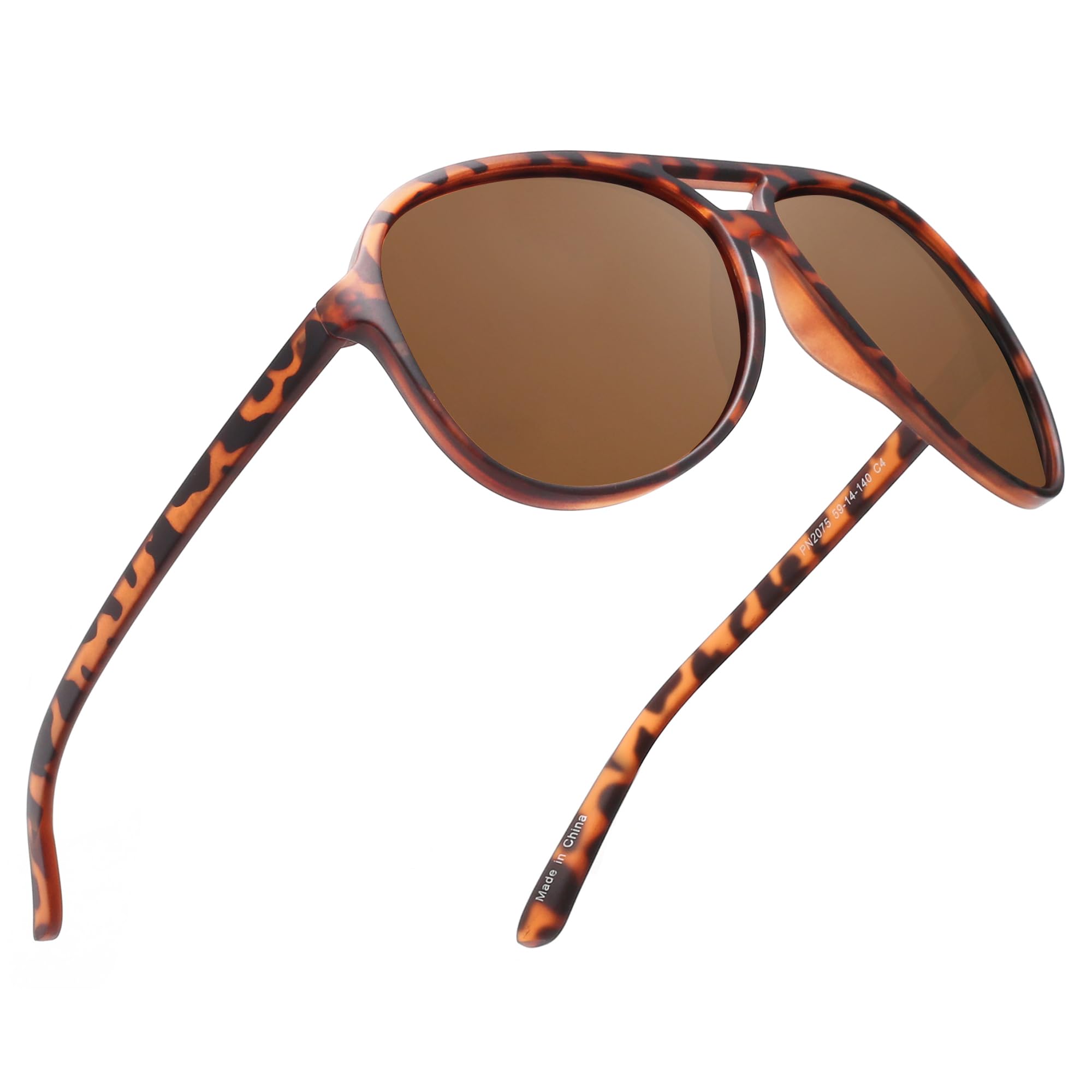 Photo 1 of JIM HALO Polarized Aviator Sunglasses Men Women Plastic Driving Glasses (Tortoise Frame/Polarized Brown Lens)