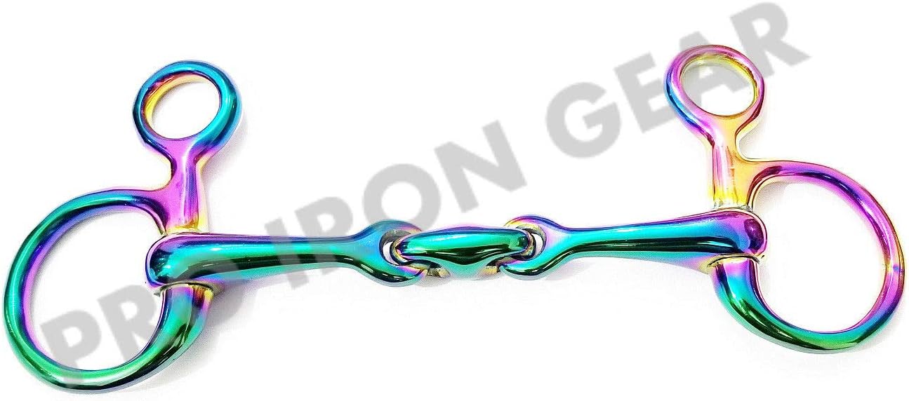 RAINBOW HANGING CHEEK LOZENGE BAUCHER HORSE BIT WITH OVAL LINK