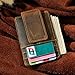 Le'aokuu Mens Genuine Leather Cowhide Clip Credit Card Case Handy Slim Wallet Magnet (B Dark Brown)