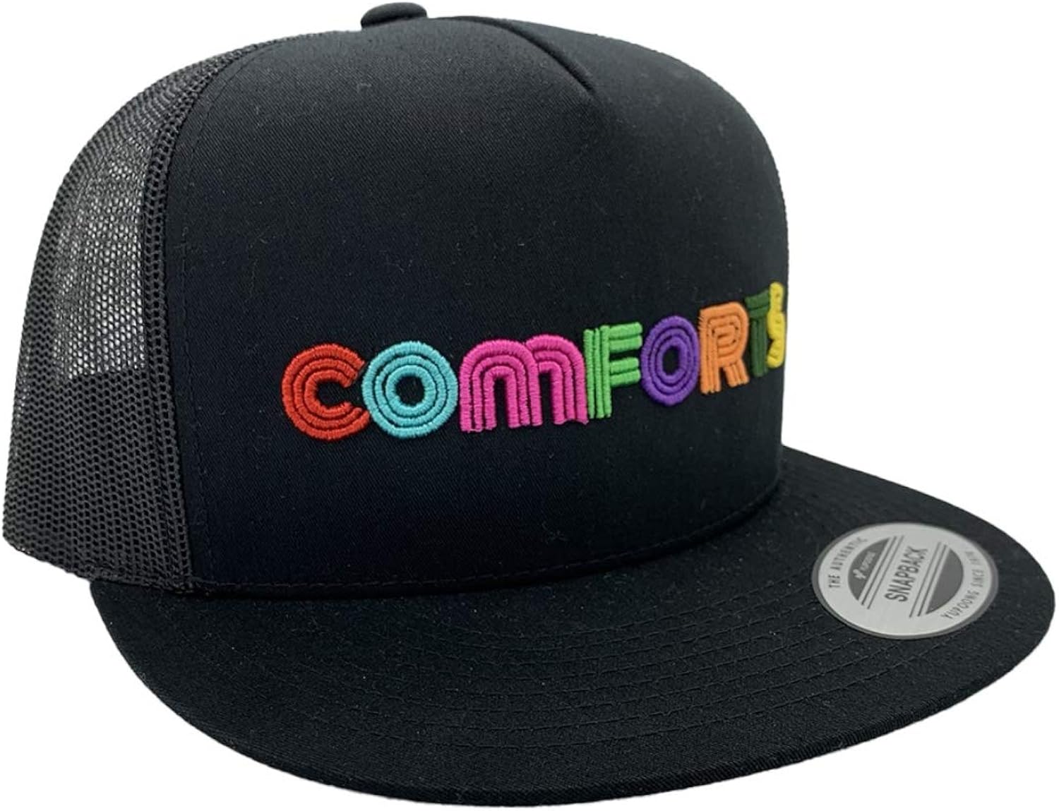 CMFRTS Dynamite Adjustable Snapback mesh Trucker hat, Black