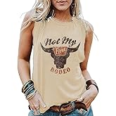 Not My First Rodeo Tank Women Rodeo Shirt Country Shirts Western T Shirt Sleeveless V Neck Ring Hole Cowboy Tank Tops