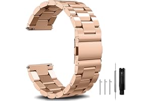 NIXIAMY Nxiamy Quick Release Stainless Steel Watch Band Metal Matte brushed Watch Strap 16mm 18mm 20mm 22mm 24mm Smartwatch Replacement Band Men Women