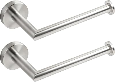 HITSLAM Brushed Steel Toilet Roll Holder Wall Mounted SUS 304