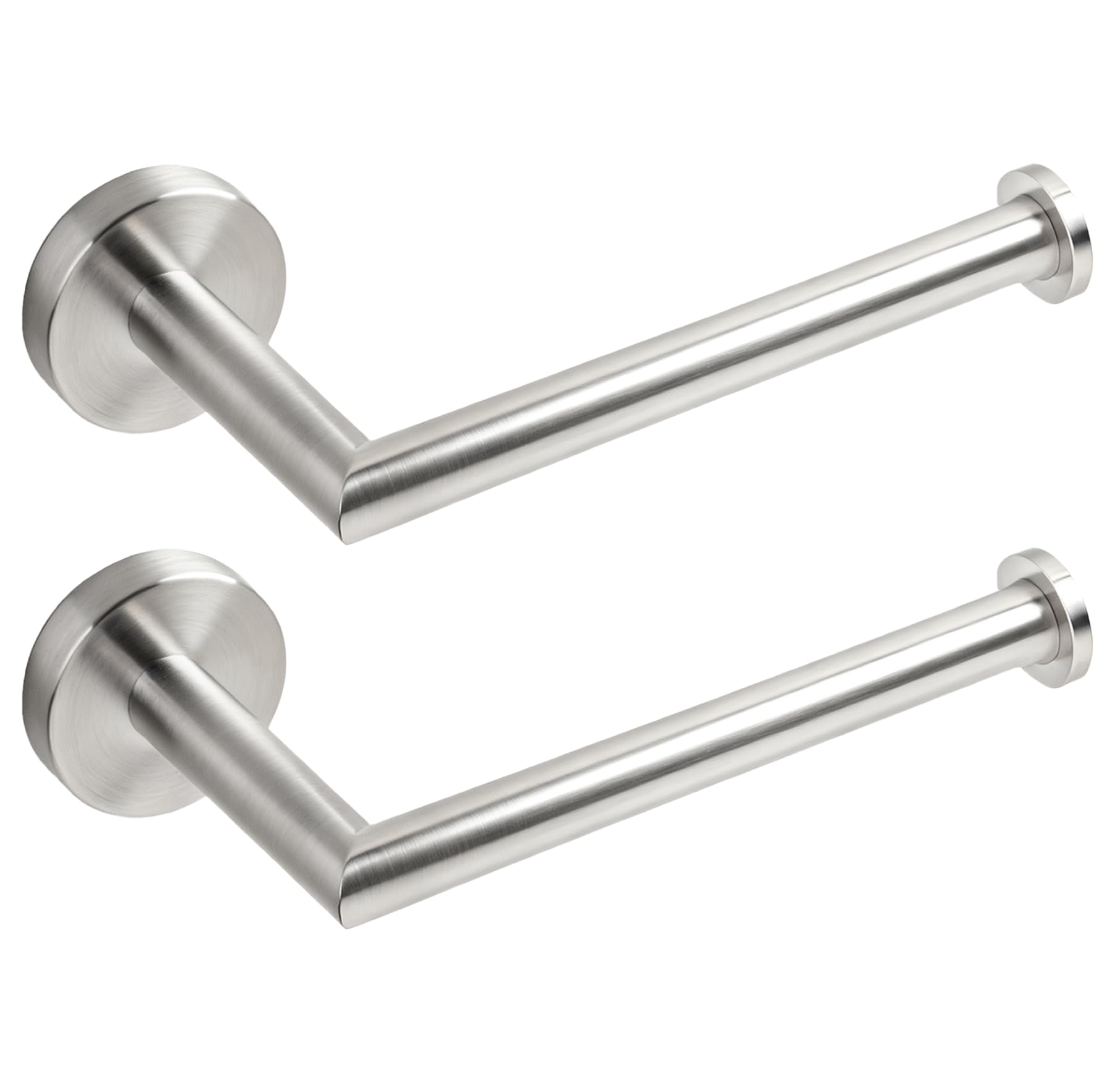 HITSLAM Brushed Steel Toilet Roll Holder Wall Mounted SUS 304 Stainless Steel Silver Toilet Paper Holder Waterproof Rotateproof Loo Roll-Holder for Bathroom, Brushed Nickel, 2 Pack