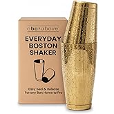 A Bar Above Professional Boston Shakers Set 18 oz Weighted Stainless Steel Cocktail Shaker Set for Bartenders, Premium 304 Steel Bar Shaker, Essential Bartending Tools for Mixing Drinks