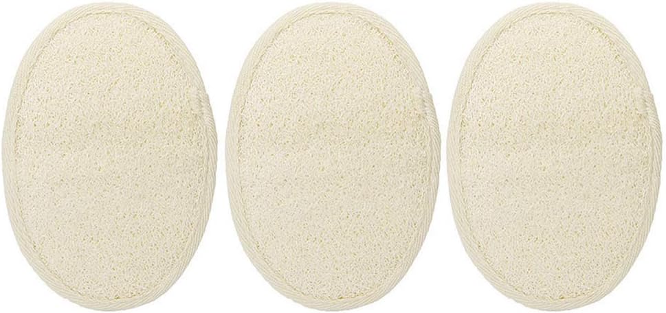 minkissy 3pcs Natural Loofah Exfoliating Sponge Pads Body Scrubber Bath Towel