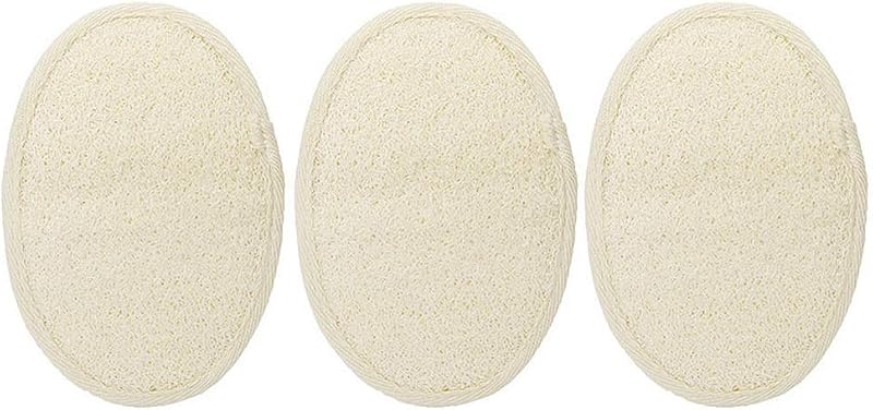 minkissy 3pcs Natural Loofah Exfoliating Sponge Pads Body Scrubber Bath Towel