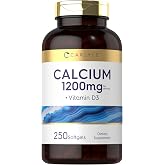Carlyle Calcium 1200 mg with Vitamin D3 | 250 Softgels | Vitamin D3 1000 IU | Supplement for Women and Men | Non-GMO, Gluten Free