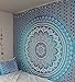 Jaipur Handloom Turquoise Blue Tapestry Ombre Tapestry Hippie Mandala Bedding Tapestry Wall Hanging Psychedelic Tapestry Dorm Decor Bohemian Tapestry, Boho Tapestries, Mandala Throw Bedspread