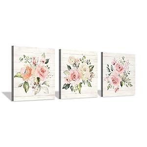 Hardy Gallery Nature Picture Floral Arts Paintings: Bloom Antique Roses Bouquet Graphic Artwork Print on Wrapped Canvas for Walls