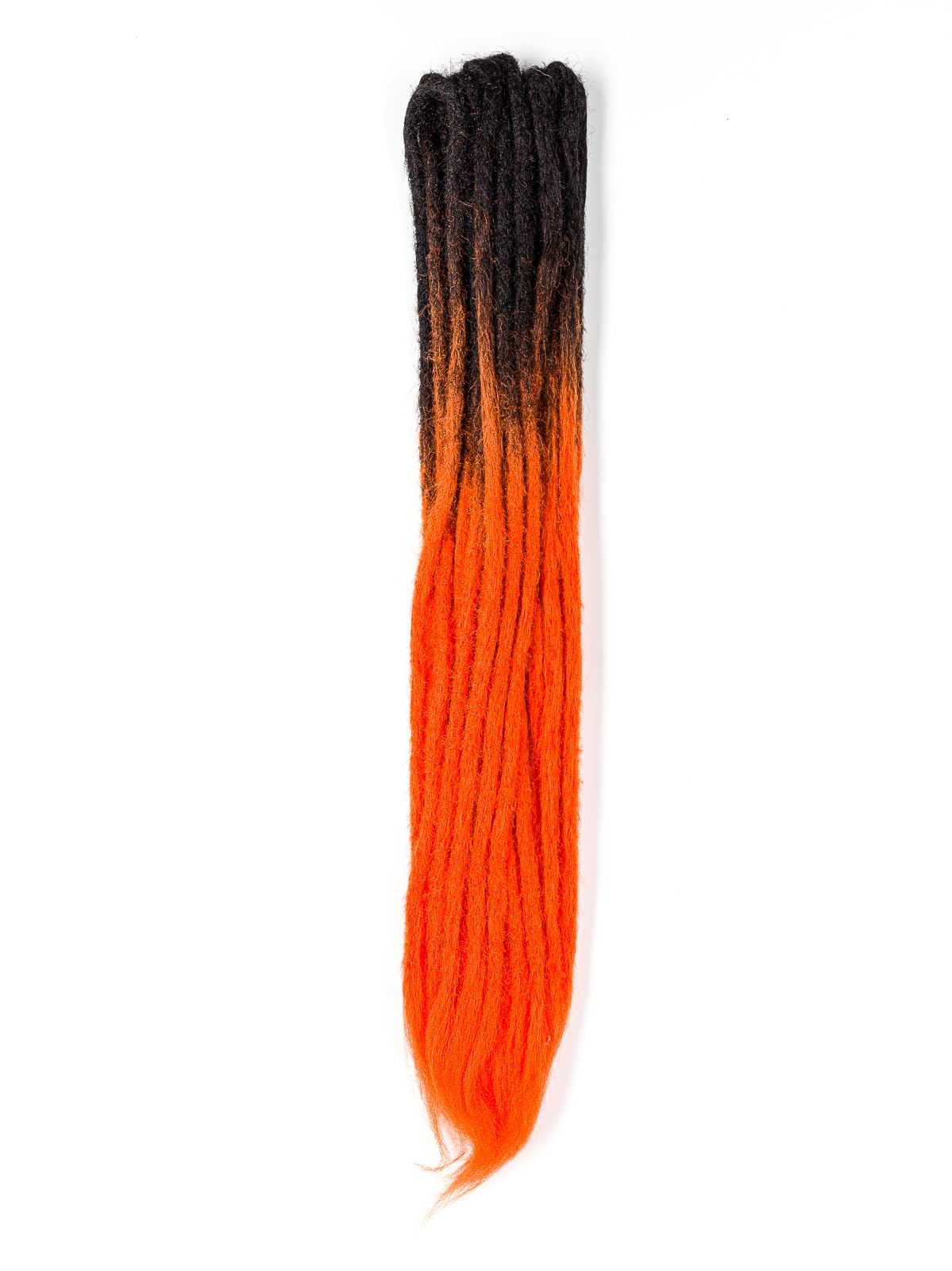 DreadLab - Double Ended Synthetic Dreadlocks (Pack of 10) Crochet Extensions (Black Orange Transitional Crochet)