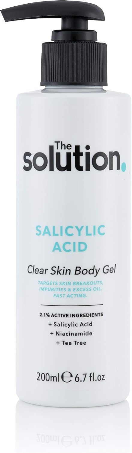 The Solution Salicylic Acid Clear Skin Body Gel (200ml) Back Acne Treatment with Tea Tree