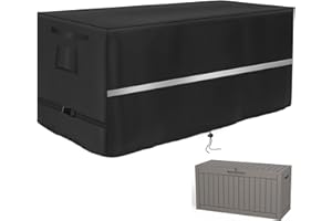NEWFOM Deck Box Cover Heavy Duty Waterproof Deck Box with Handle, Outdoor Large Storage Cover Patio Rectangular Bench Covers (48 x 22 x 25inch)