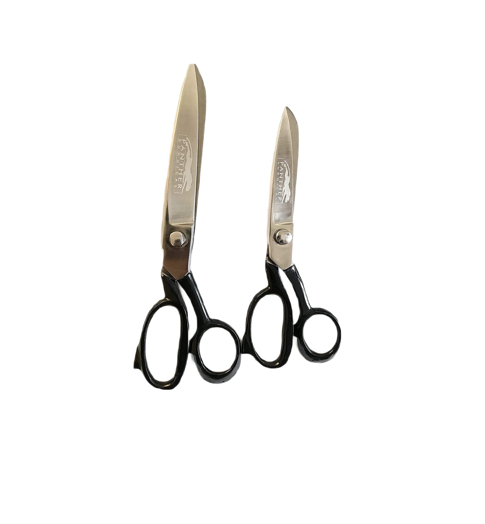 Stainless Steel Heavy Duty Black Color Handle 8'' 10''Dress Making Tailor Scissors Fabric Cutting Sewing Scissors Cloth Cutting Scissors (Both 8'' 10'')